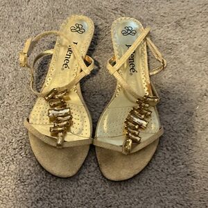 J.Renee Shimmering Gold Sandals